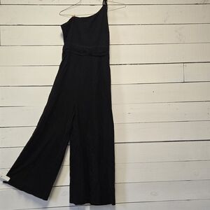 One-Shoulder Black Wide-Leg Jumpsuit